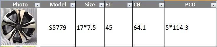 S5779 JXD Brand Auto Spare Parts Alloy Wheel Rim Replica Car Wheel for Honda CR-V 2019