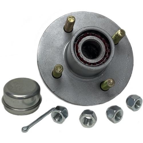 Pre Greased Boat Trailer Hub Galvanized 4 Lug fits 2,000 lb axle