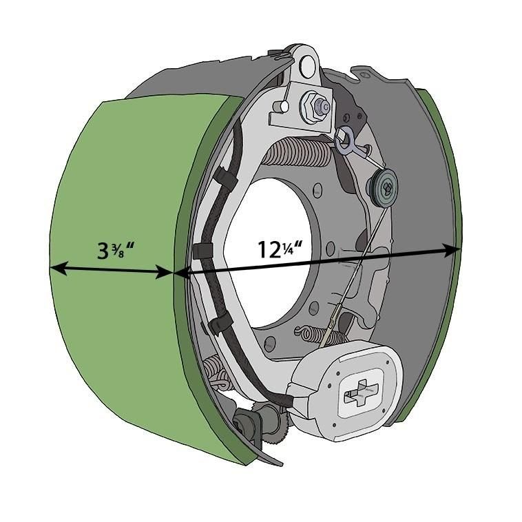 Self-Adjusting 12.25" X 3.375" 9, 000 Lbs. Axle Capacity Electric Trailer Drum Brake