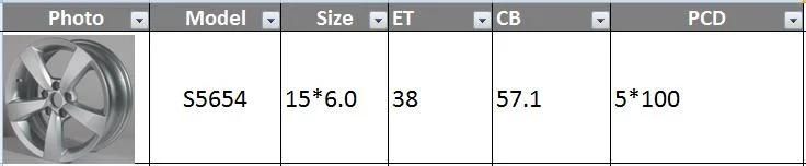 S5654 JXD Brand Auto Spare Parts Alloy Wheel Rim Replica Car Wheel for Volkswagen Lavida