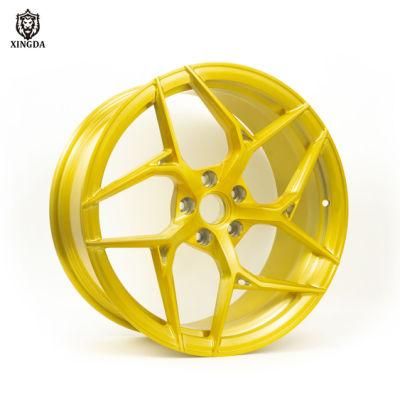 Alloy Wheels Brushed Luxury Gold Forged Car Wheel Rims for Car Parts