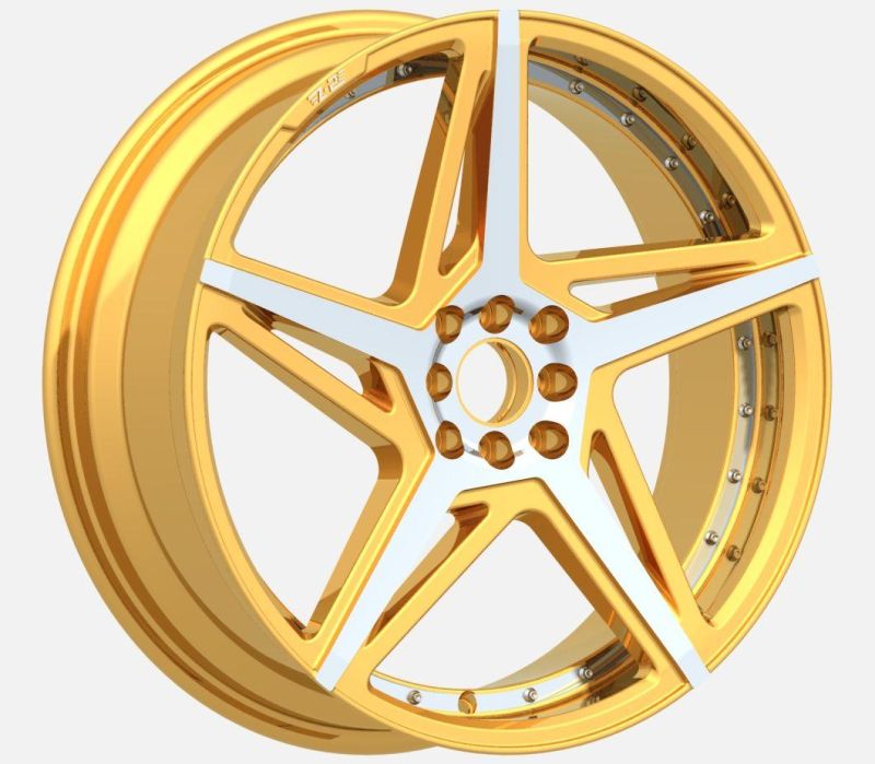 Aftermarket Alumilum Alloy Wheel Rims 20 Inch 8/10X100/120 30-40 Et Gold Machined Face Wheels for Passenger Car Wheel China PRO
