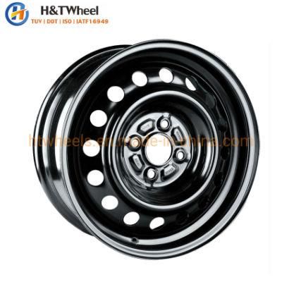 H&T Wheel 554201 15 Inch 15X5.5 4X100 Black E-Coating Steel Wheel Rims for Car