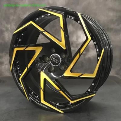 1 Piece Monoblock Aluminum Alloy Mag Wheel with Yellow Coating