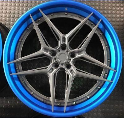 Wholesale Blue 15 16 17 18 Inch 4 5 Holes 18X8.5 PCD 4X100 5X114.3 Universal Staggered Aluminum Auto Car Rims Alloy Wheels
