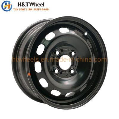 H&T Wheel 454403 14X5.5 4X108 Black E-Coating Steel Wheel Passenger Car Rims