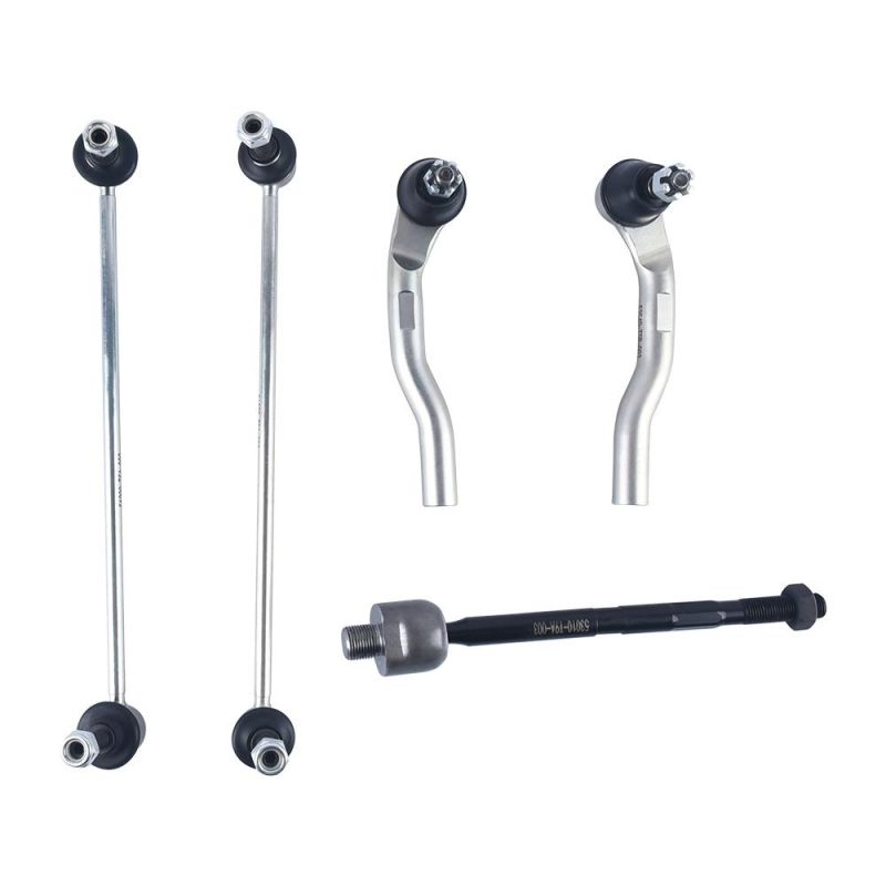 5 Pieces Suspension Kit Includes Front&Rear Stabilizer Link, Left&Right Tie Rod Endand Rack End Tie Rod End for Honda Fit 2015-2018