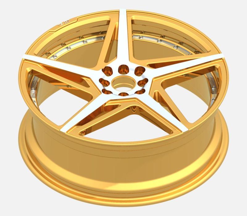 Aftermarket Alumilum Alloy Wheel Rims 20 Inch 8/10X100/120 30-40 Et Gold Machined Face Wheels for Passenger Car Wheel China PRO