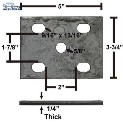 Galvanized Trailer Axle Tie Plate for 2&quot; or 2 3/8&quot; Axle and 1 3/4&quot; Spring
