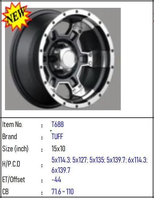 T688 Aluminium Alloy Car Wheel Rim Auto Aftermarket Wheel