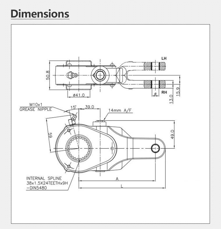 Anka Auto Parts India Auto Parts Black Slack Adjuster 25734110178 for Truck & Trailer