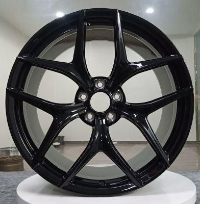 1 Piece Monoblock Forged T6061 Alloy Rims Wheels for Ferrai Customized T6061 Material with Mag Rims with Gloss Black