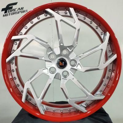 Forged Aluminum Aftermarket Two Piece Design Alloy Wheel