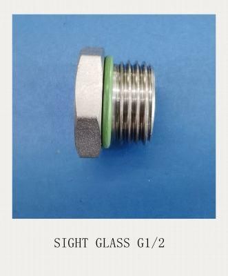 Steel Sight Glass G 1/2 -14 NPT with Reflector and FKM Seal