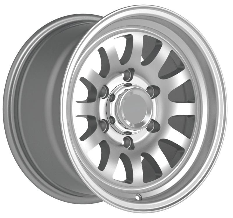 China Professional Manufacturer Aluminum Alloy Wheel Rims 15 Inch 6X139.7 10-15 Et Silver Machined Face for Passenger Car Tires Car Wheel