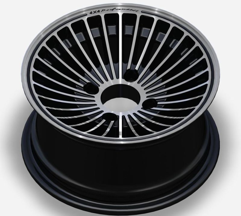 OEM/ODM Aftermarket Alumilum Alloy Wheel Rims 13 Inch 4X100/114.3 PCD -10 Et Black Finish China for Passenger Car Wheel Car Tire