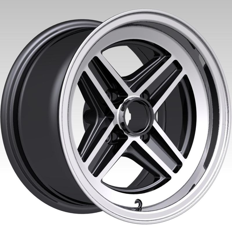 13 Inch 4 Hole 98 PCD Aluminum Alloy Wheel Rims Professional Manufacturer Sales for Passenger Car Tires Black Machined Face Lip