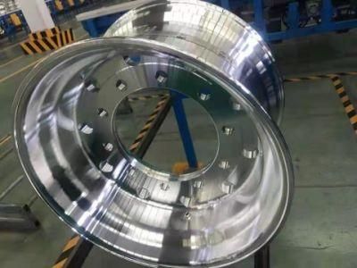 11.75X22.5 Machined Polished OEM Brand Truck Dump Trailer Heavy Duty Bright Light Aluminum Alloy Wheel Rim