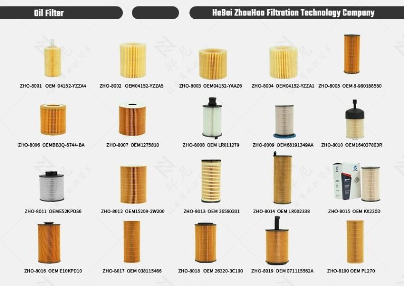 Hu926/3X 11421730389 11421711568 11421130389 for BMW China Factory Oil Filter for Auto Parts