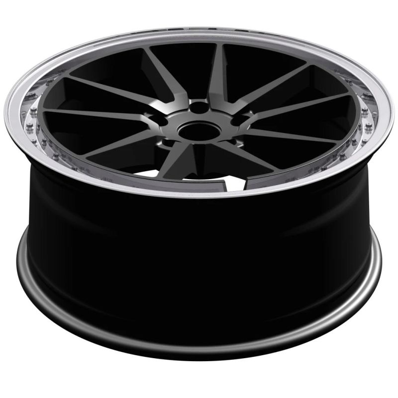 Professional Manufacturer Alumilum Alloy Wheel Rims 18/19/20 Inch 5X108-120 10-40 Et Black Machined Lip for Passenger Car Wheel Tires