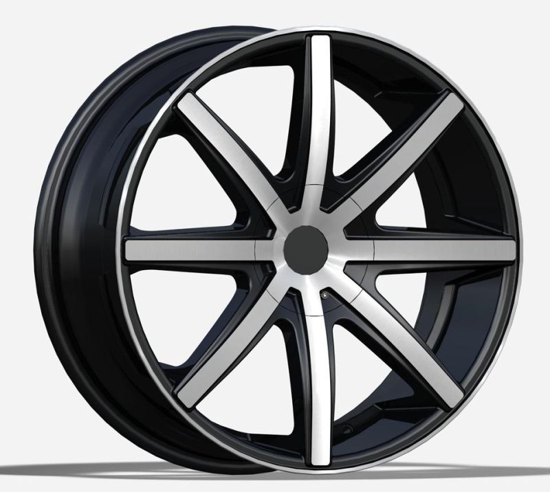 Professional Manufacturer Alumilum Alloy Wheel Rims 20/22/24 Inch 5/6 Hole Black Machined Face and Lip for Passenger Car Wheel Car Tires
