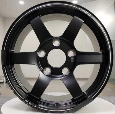 1 Piece Forged T6061 Alloy Rims Sport Aluminum Wheels for Customized T6061 Material with Matt Black+Milling Engravings