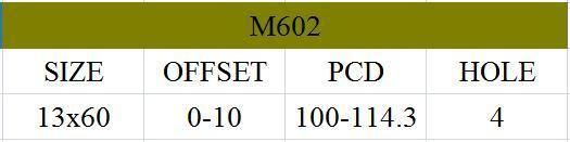 M602 JXD Brand Auto Spare Parts Alloy Wheel Rim Aftermarket Car Wheel
