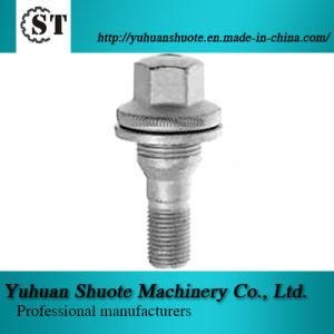 Flat Seat Alloy Wheel Bolts with Washer, 17/19mm Hex, Made of Carbon or Alloy Steel, Chrome-Plated