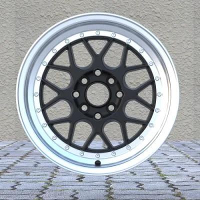 15 Inch 8X100-114.3 25 Et Black Machined Lip for Passenger Car Wheel Car Tires Professional Manufacturer Alumilum Alloy Wheel Rims