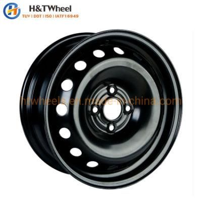 H&T Wheel 554202 15X5.5 4X100 15 Inch Black Steel Rim for Passenger Car