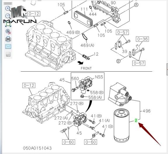 Genuine Engine Parts Oil Filter Element 8983758600 4HK1 Diesel Engine