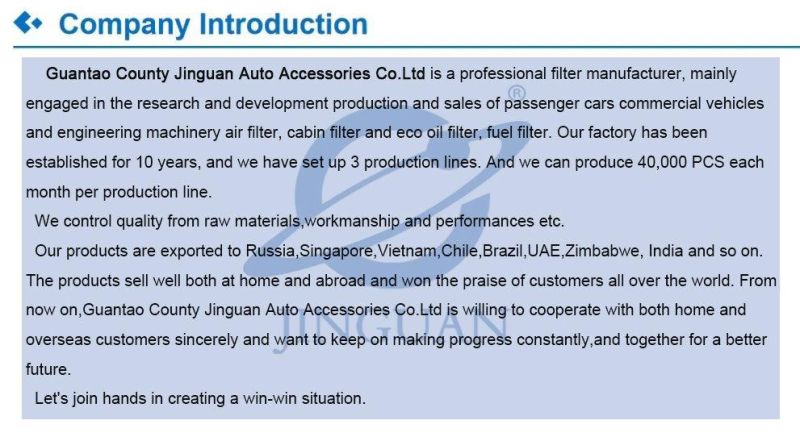 Direct Factory Price Ca11503 Auto Parts PU Paper Auto Air Filter for Auto Accessory 04e-129-620/ 1K0129620d/03e129620
