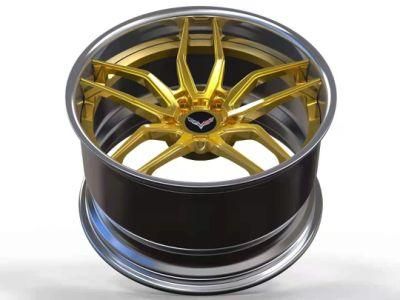 Forged Aluminum Alloy Car Wheels with TUV Certification-Split Rims and Spokes From 16 Inches to 24 Inches
