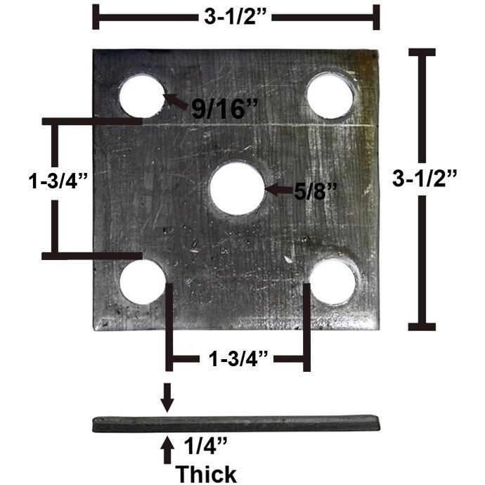Trailer Axle Tie Plate for 1 3/4" Axle and 1 3/4" Spring
