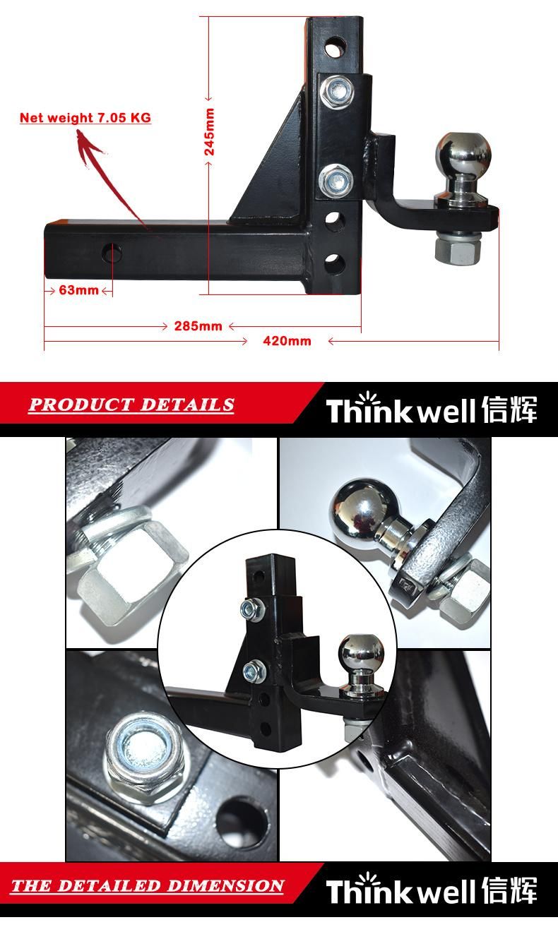 Forged Trailer Part Towing Adjustable Ball Mount Hitch