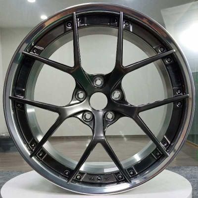 2 Piece Forged Aluminum Wheel with Polishing Wheel Barrel and Matt Black Center Disk