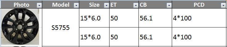 S5755 JXD Brand Auto Spare Parts Alloy Wheel Rim Replica Car Wheel for Honda Fit