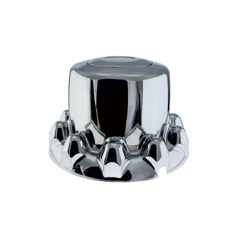 Chrome Semi Truck Front Axle Cover with 40mm Push-on Nut Cover