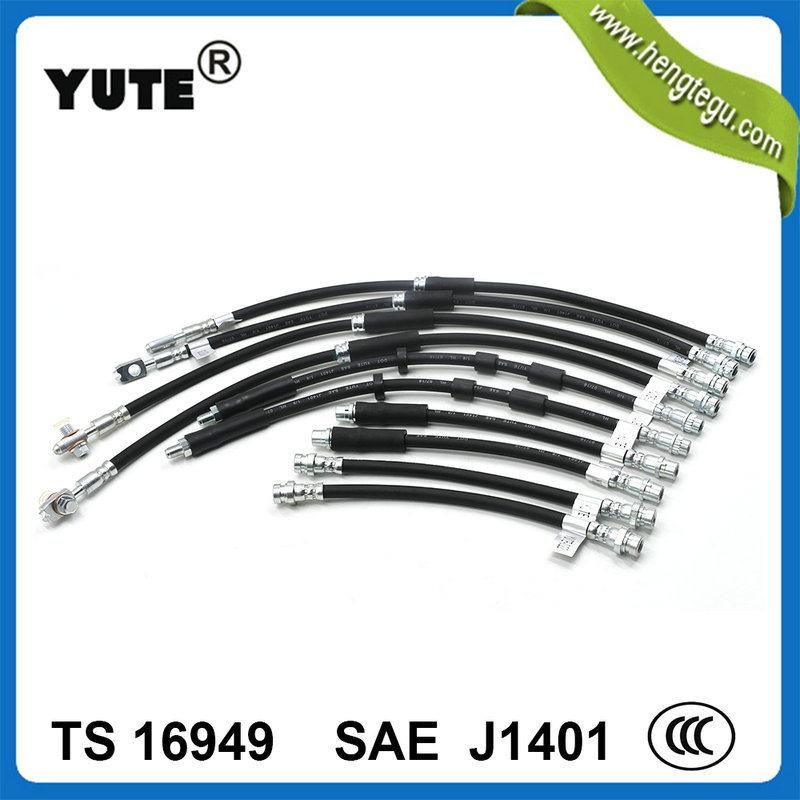 Yute Black Front Flexible Hydraulic Brake Hose for Audi A4