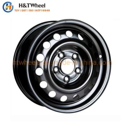 H&T Wheel 565703 Passed Test Black E-Coating Snow Steel 15X6.0 5X1143 15 Inch Car Wheel Rims