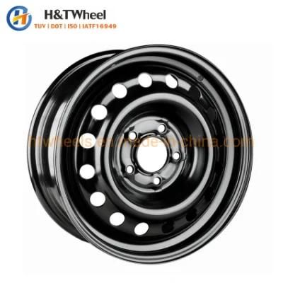 H&T Wheel 675701 16 Inch 16X6.5 PCD 5X1143 Popular Snow Black Steel Wheel