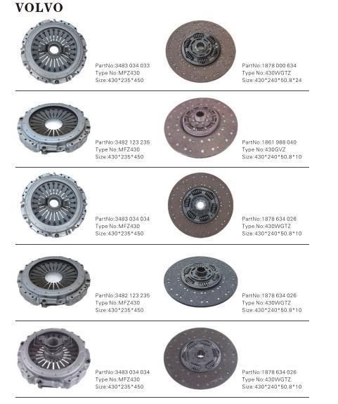 430wgtz Truck Clutch Disc Heavy Duty Truck Parts Truck Spare Parts OE 1878634026