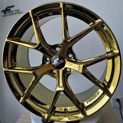 Gold Chrome 18 19 20 Inch PCD5X100~120 Aftermarket Sport Car Wheel Rims